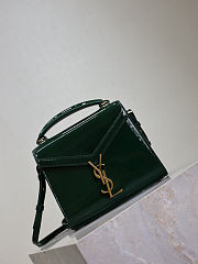 Fortok Saint Laurent Cassandra Top-handle Bag Green Patent Leather 20×16×7.5cm - 5