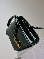 Fortok Saint Laurent Cassandra Top-handle Bag Green Patent Leather 20×16×7.5cm - 4