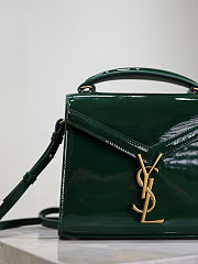 Fortok Saint Laurent Cassandra Top-handle Bag Green Patent Leather 20×16×7.5cm - 3