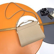 Fortok Saint Laurent Cassandra Top-handle Bag Beige Grained Leather 20×16×7.5cm - 5
